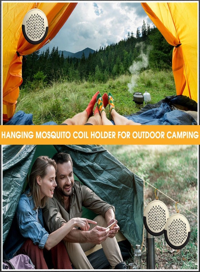 Colingmill 3 Pcs Portable Mosquito Coil Holder Hanging Incense Burner Coils with Hook for Indoor Outdoor Camping Hiking Fishing(Stylish,Gold) - Image 4